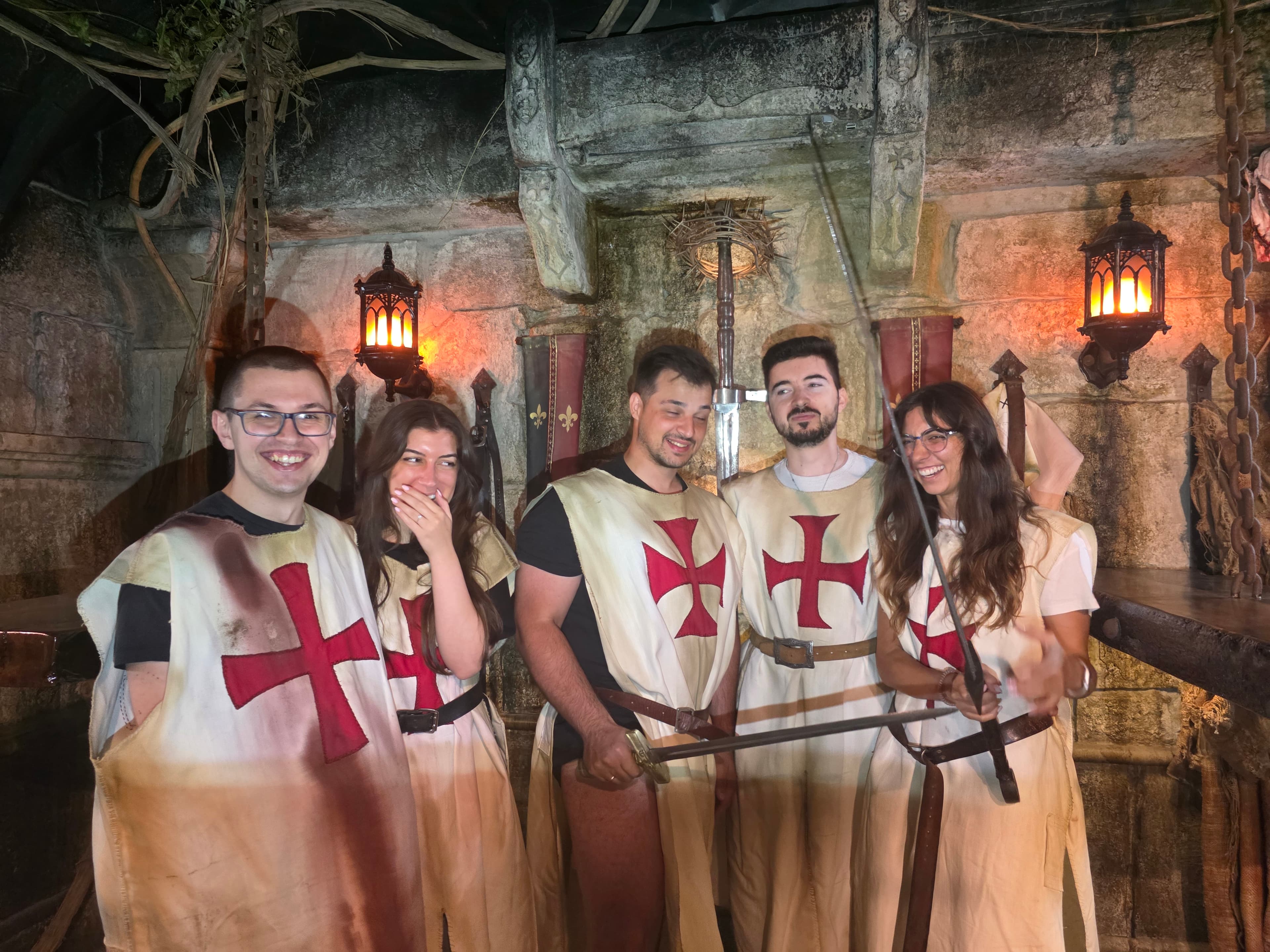 The Keyhowl team laughing together after an escape room game
