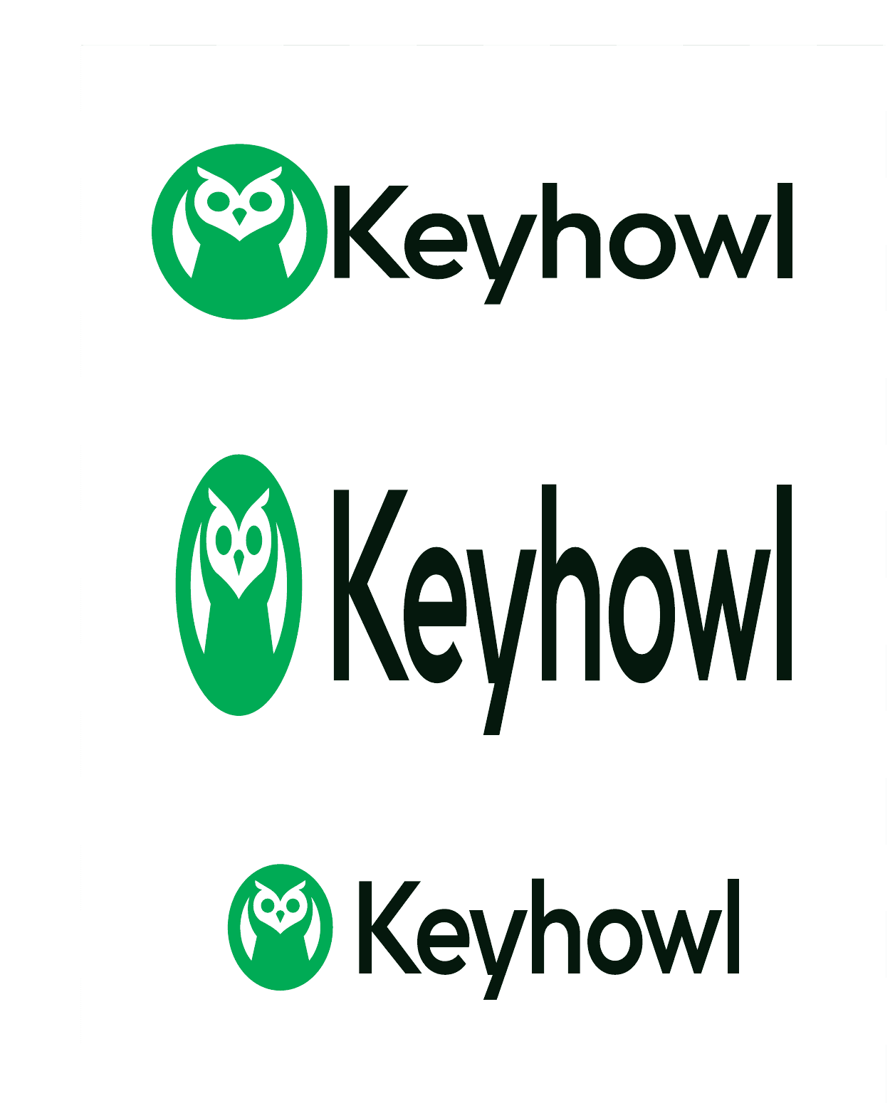 Examples of incorrectly stretched and resized Keyhowl logos
